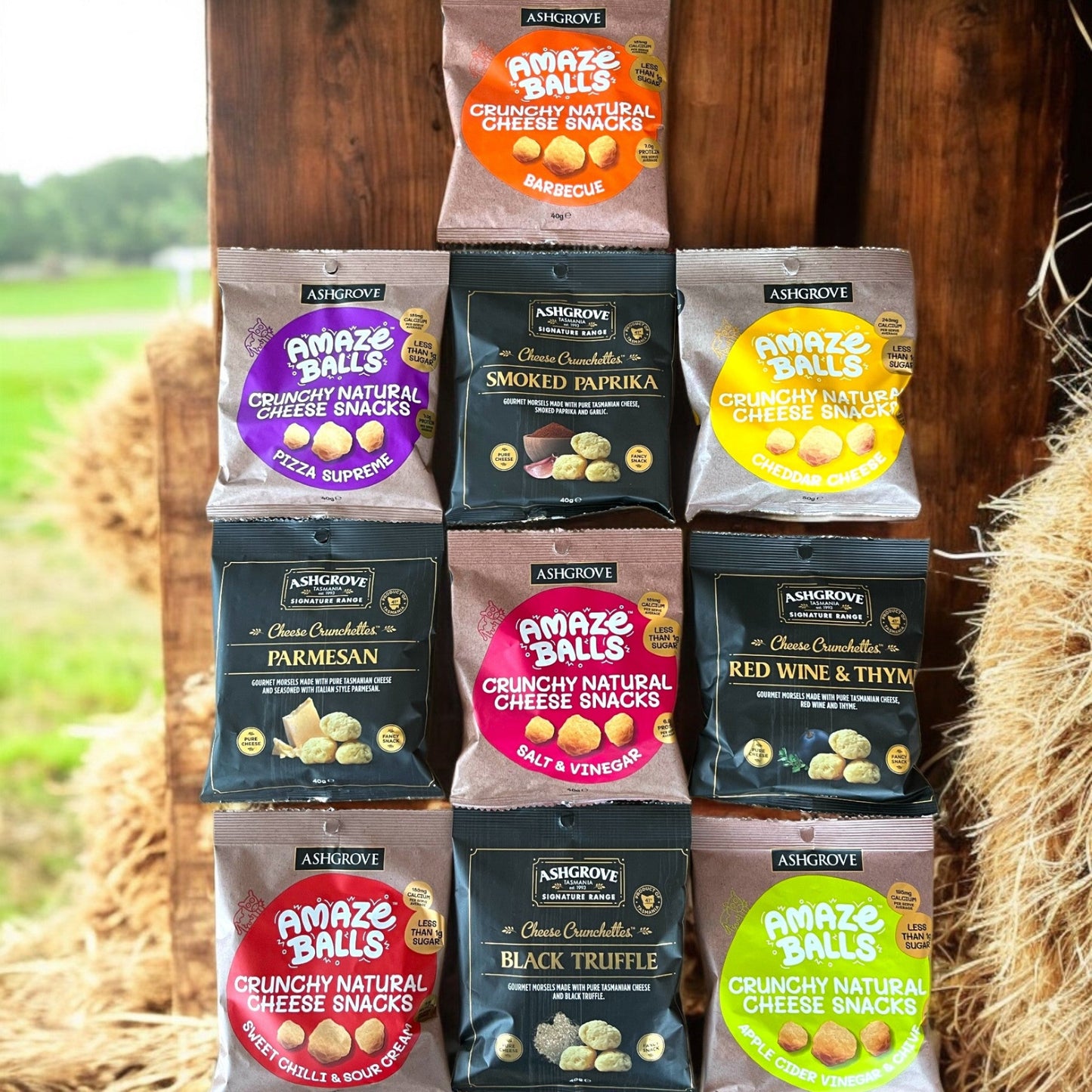 Ashgrove Cheese Tasmania AmazeBalls and Cheese Crunchettes Collection