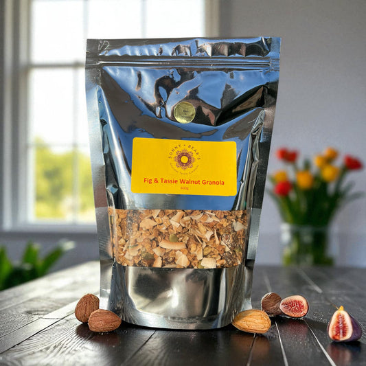 Fig and Tassie Walnut Granola 400g package by Sonny & Bear - premium Tasmanian breakfast granola