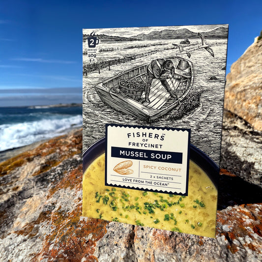 Freycinet Marine Farm Spicy Coconut Mussel Soup by Fishers of Freycinet Tasmania