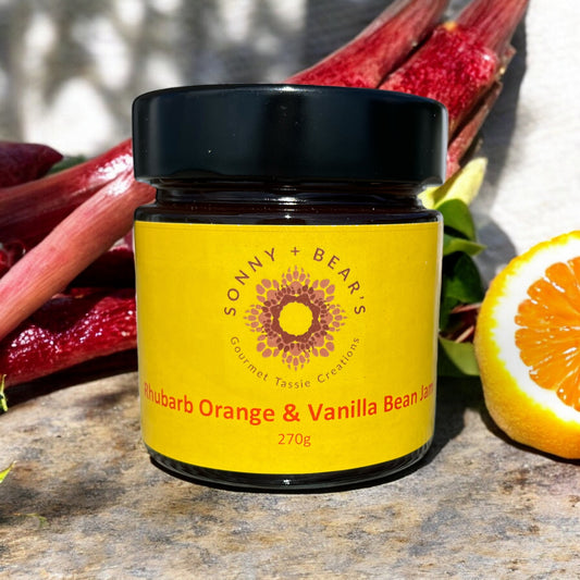 Tasmanian Rhubarb Orange & Vanilla Bean Handmade Jam Sonny & Bear