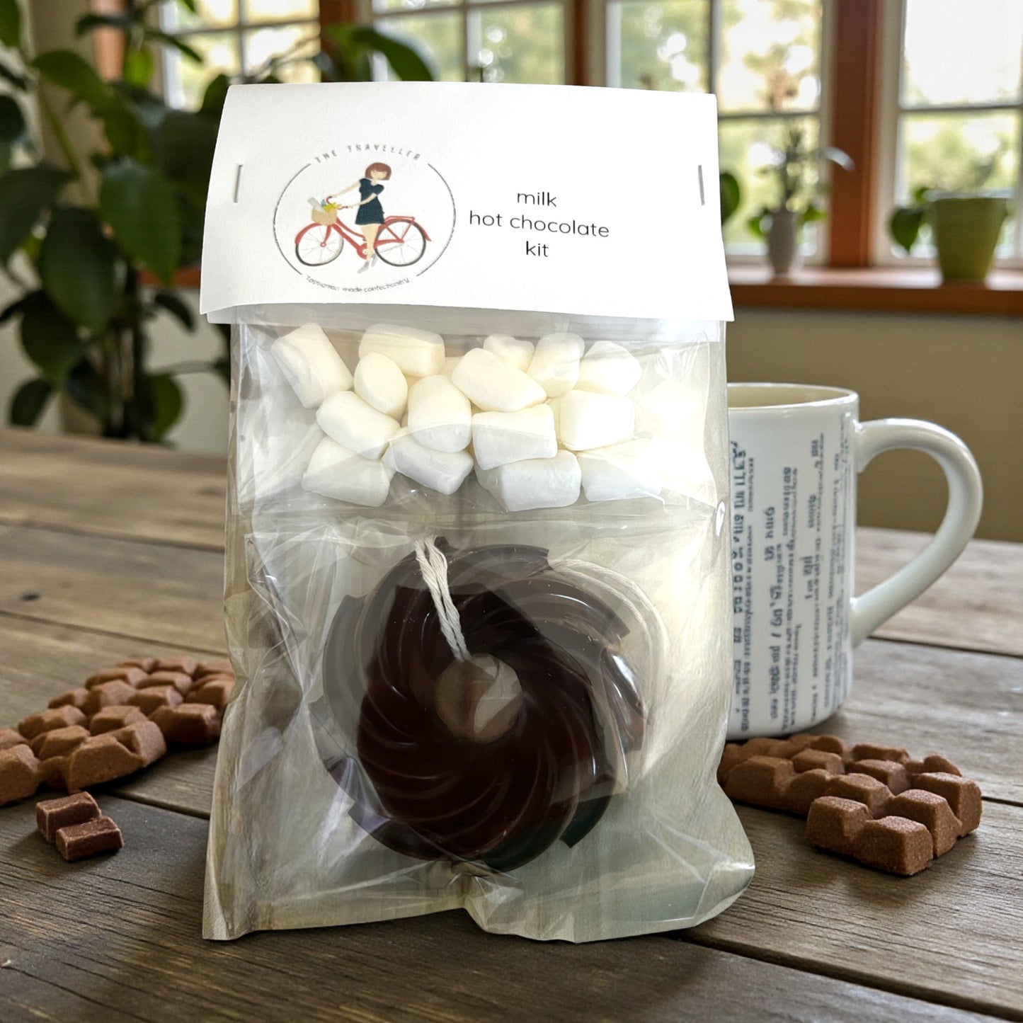 Tasmanian Milk Hot Chocolate Kit by The Traveller Handmade Confectionery in clear packaging
