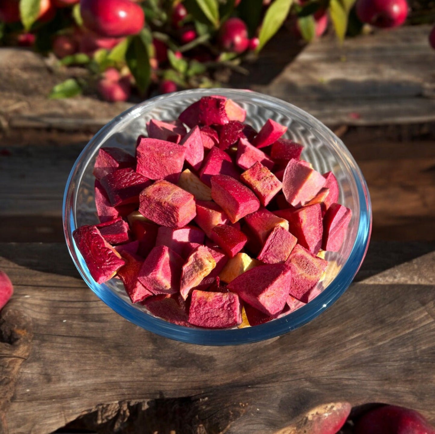 Freeze Dried Fruit Tasmanian Apple Pieces Green and Red Apple