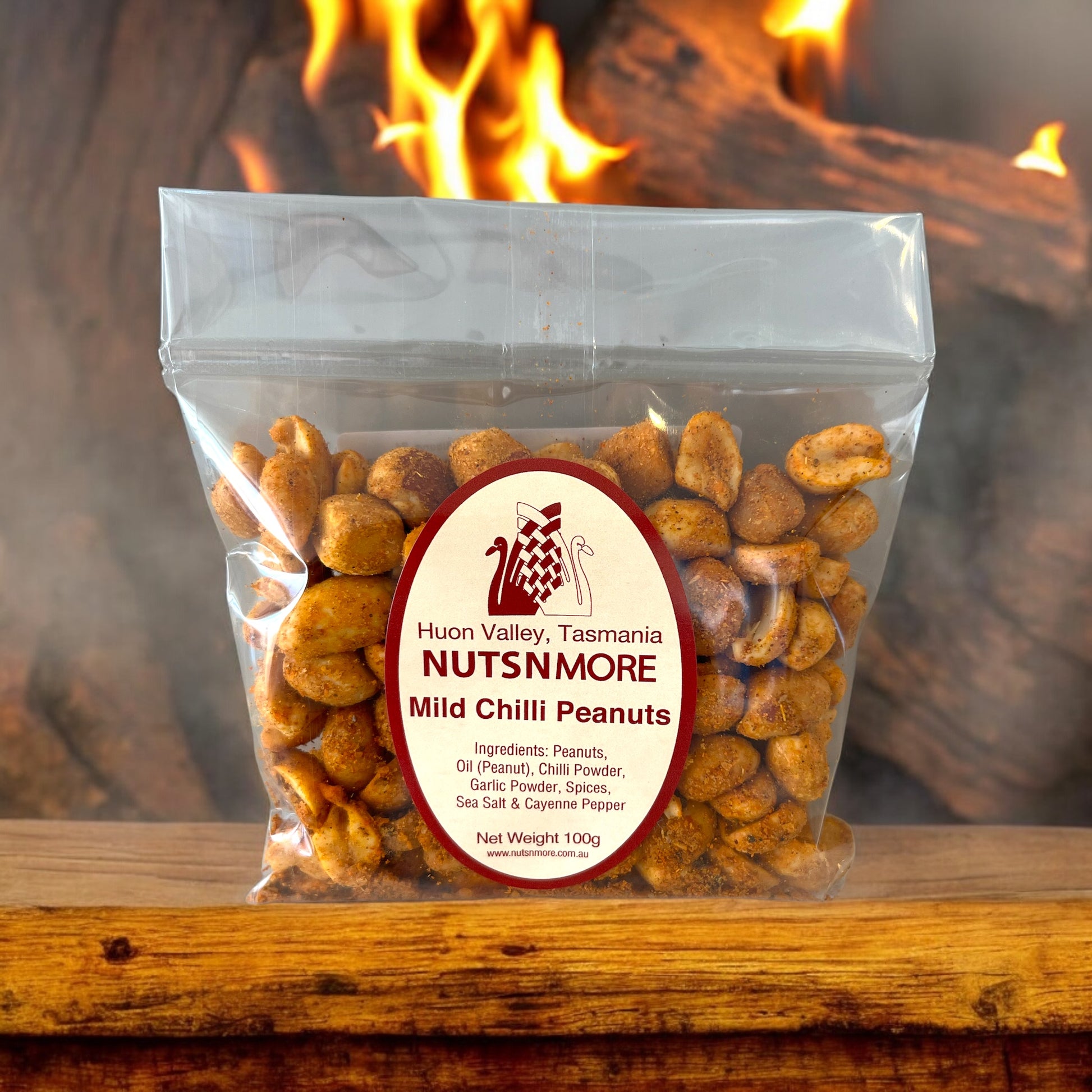 Tasmanian Gourmet Mild Chilli Peanuts Nutsnmore Tasmania