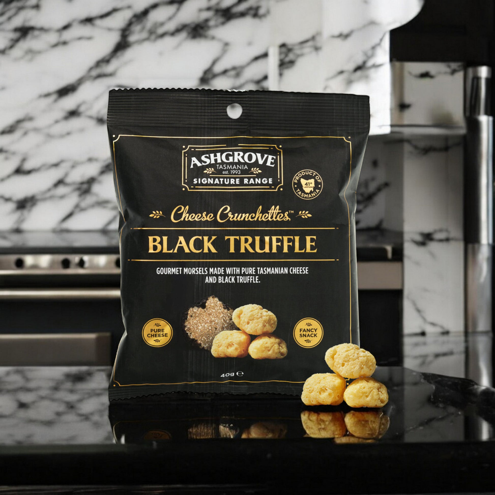 Ashgrove Cheese Tasmania Black Truffle Cheese Crunchettes 