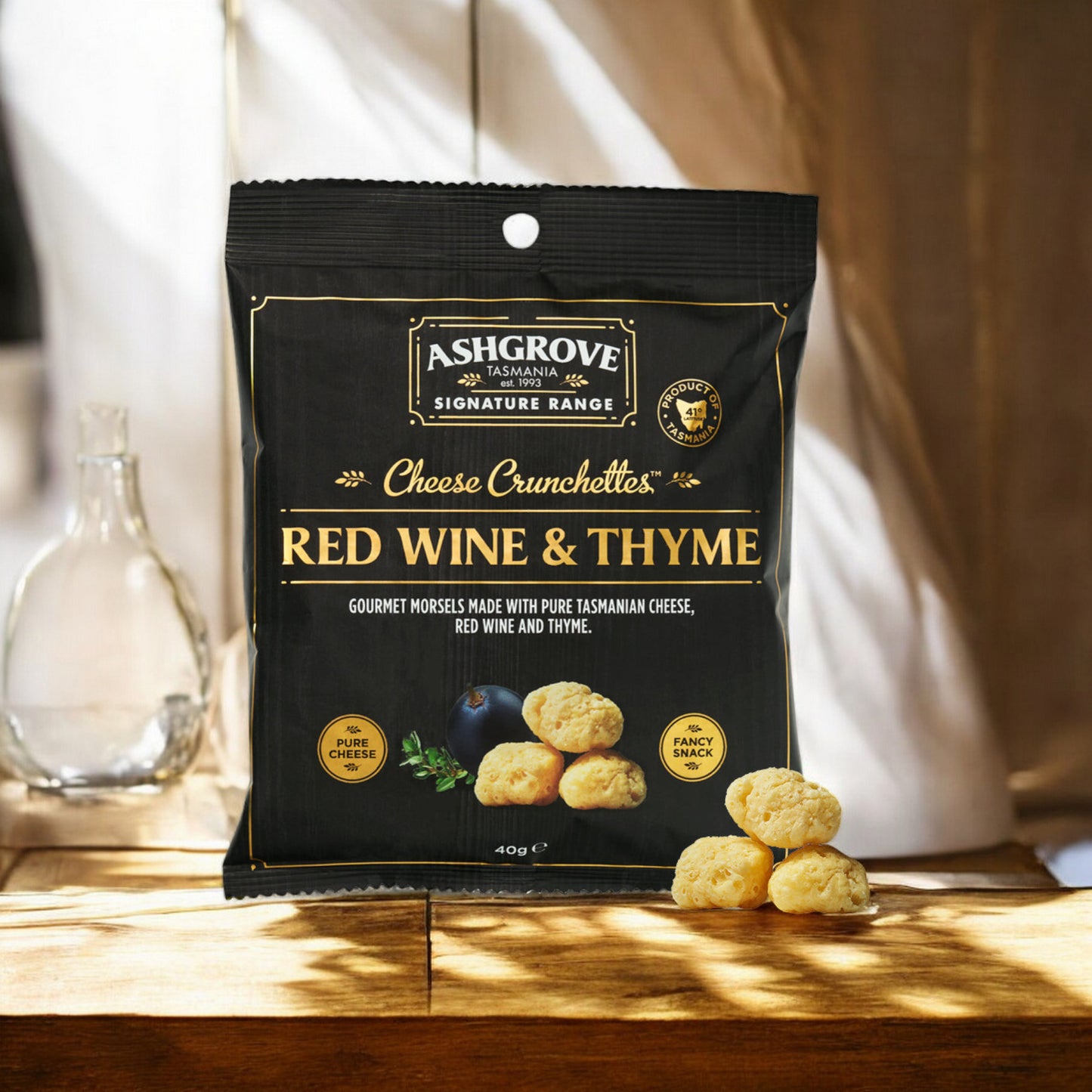 Ashgrove Cheese Red Wine & Thyme Cheese Crunchettes