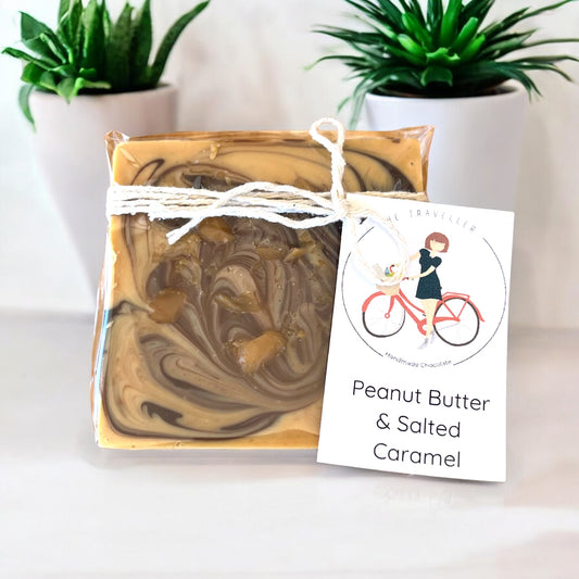 Peanut Butter and salted caramel chocolate bar Tasmanian Handmade Confectionery Online Gifts