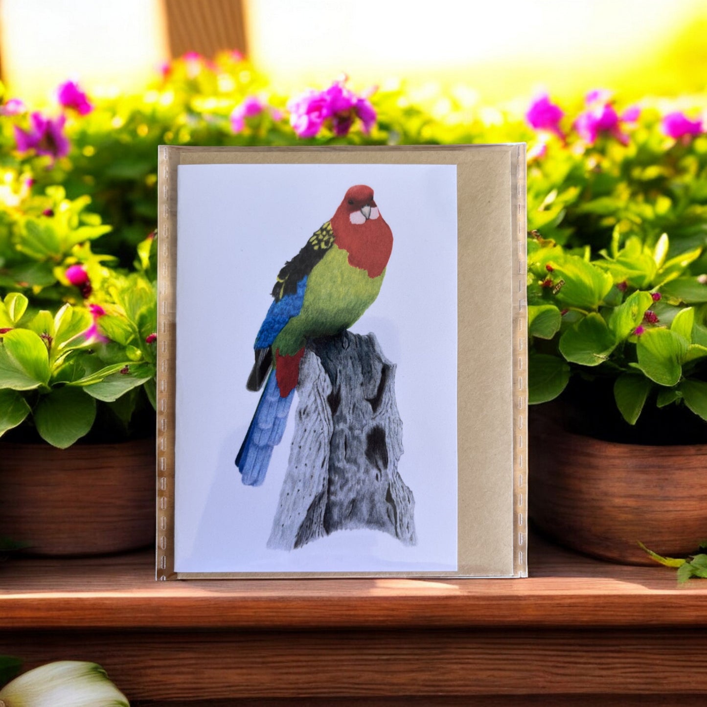 Eastern Rosella Tasmanian Gift Card by Julia Hart Seeds to Memories