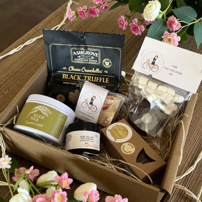 Luxury Tasmanian gift box featuring artisan sweets and self-care products from local producers