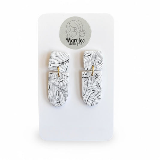Lana drop dangle earrings handmade polymer clay by MarvLee Designs Tasmania