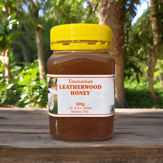 Tasmanian Leatherwood Honey 500g - Local Bicheno Beekeeper